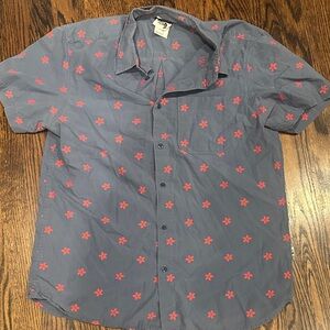 The North Face Gray Shirt with Red Floral Pattern